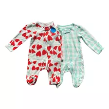 Macacao Menina Algodão Carters Kit Com 2 (rn Ate 9m)