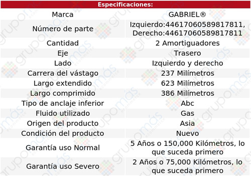 Amortiguadores Gas Traseros Gabriel Ford Escape 2013 A 2018 Foto 2