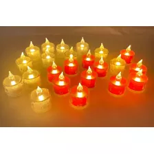 Pack 24 Velas Led Con Efecto Llama Luz Cálida +pilas 3.5x5cm