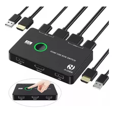 Conmutador Switch Kvm Para 2 Computadoras 4k Hdmi 2 Puertos