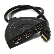 Hub Switch Hdmi 3x1 Adaptador Cabo 3 Entradas E 1 Saída