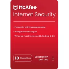 Antivirus Mcafee Internet Security 2024 Para 10 Pc 1 Año 