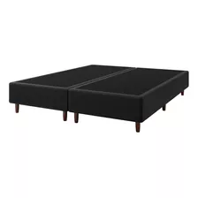 Base Cama Box Para Colchão Casal King 193x203cm Priscila Preto Umaflex