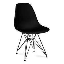 Silla Eames Eiffel Patas De Metal Color Negro