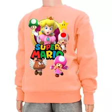 Buzo Niñas Princesa Peach Mario Bross En 3 Hermosos Diseños