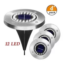 Kit 4 Luminaria Solar Skew Led Jardín 12 Led