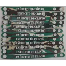 Pulseira Borracha Exército De Cristo Camuflada C/100 Peças