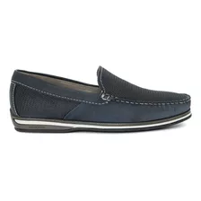 Sapato Masculino Mocassim Democrata Metropolitan Denim Couro