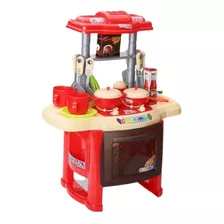 Cocina Juguete Infantil Con Luz, Sonido Y Accesorios Color Rojo