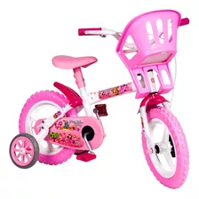 Bicicleta Para Meninas Aro 12 Com Cestinha Para Bonecas Rosa