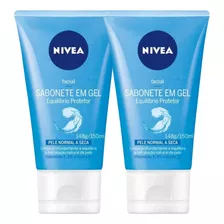 Kit C/ 2 Sabonetes Facial Gel Nivea Equilíbrio Nutritivo150g