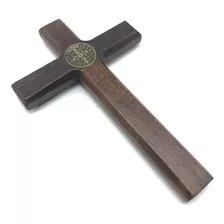 Crucifixo Cruz De Porta Ou Parede Medalha De São Bento 12 Cm