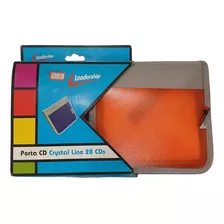 Porta Cd Crystal Line 28 Cds Laranja Leadership