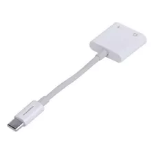 Cabo Carregador Adaptador Usb-c Para Cabo Auxiliar De Áudio Cor Branco