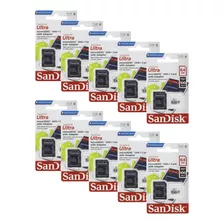 Kit 10 Cartões De Memória 64gb Sandisk Ultra Speed