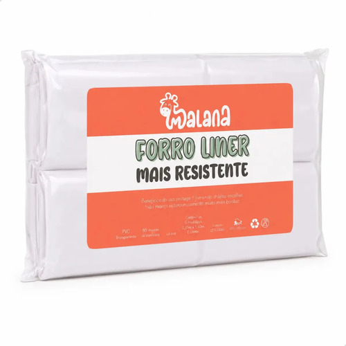Forro Liner Biodegradável Para Fraldas Malana Eco 20x30cm X 100 Unidades