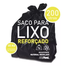 Saco Plastico Preto 200 Litros Super Reforcado Boca Larga