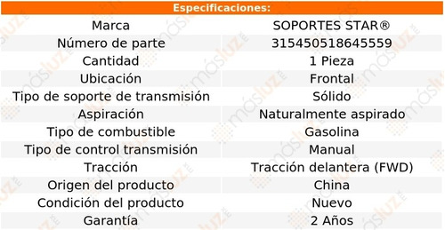 Soporte Para Caja Transmisin Del Contour 2.0l 4 Cil 97/98 Foto 2