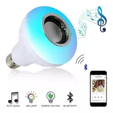 Lâmpada Luz Led Bluetooth Caixa Som + Controle De Cor