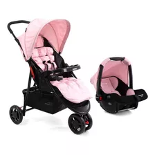 Carrinho De Bebê C/bebê Conforto Delta Duo Pro Rosa Voyage