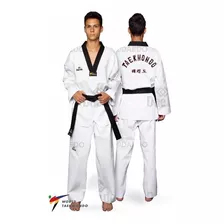 Dobok Daedo Estandar Cuello Negro Con Bordado Espalda Wt