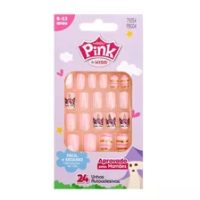 Unhas Autoadesivas Infantil Pink By Kiss Cor 6 Fbg04 C/24