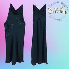 Vestido Largo Negro Con Lentejuelas Talla S