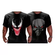 Doble Pack Remeras Deportivas Héroes Punisher Venom Genetic