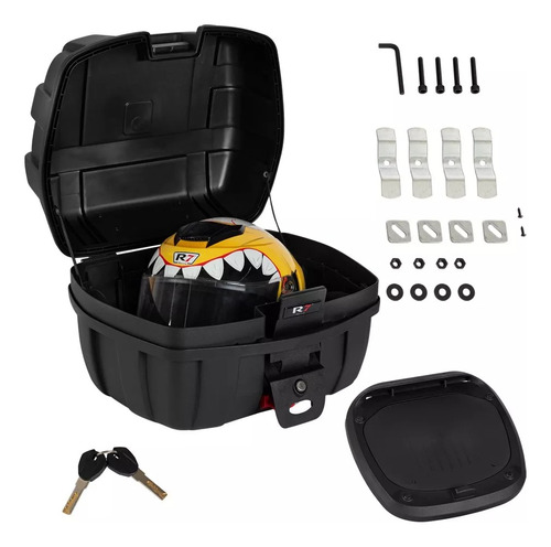 Maletero Moto Caja Baul Con Respaldo Acojinado Universal 37l Foto 6