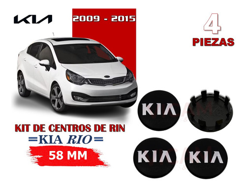 2 Centros De Rin Rio 2009-2015 58 Mm Negro/logocrom