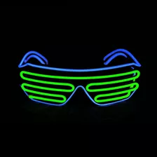 Pinfox Light Up Shutter Neon Rave Gafas El Wire Intermitente