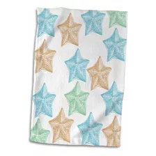 3d Rose Aqua-peach And Lime Starfish Beach Theme Art To...