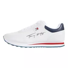 Tenis Tommy Laces Blanco Azul Rojo 100% Original Para Dama