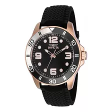 Reloj Para Hombres Invicta Pro Diver 40031 Negro Color De La Correa Oro Rosa