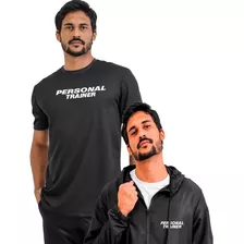 Kit Jaqueta Corta Vento Camiseta Personal Trainer Frio Combo