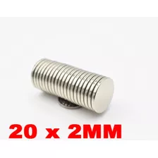 Imã De Neodímio Disco 20mm X 2mm * 5 Peças * 20x2 Mm