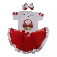 Conjunto Infantil Cogumelo Vermelho Mario Bross Kit Fantasia