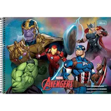 Caderno Cartografia Capa Dura Tilibra Avengers 80 Fls