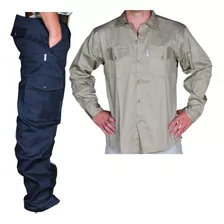 Pantalón Cargo El Mensual + Camisa De Trabajo El Mensual