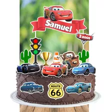 Topo Topper De Bolo Personalizado Carros