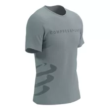 Playera Running Compressport Logo Gris Hombre Am00181b_115