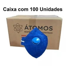 Caixa C/100 Uni Máscaras Segurança Pff2 Com Válvula Azul