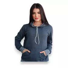 Agasalho Feminino Blusa De Frio Com Capuz E Bolso Canguru