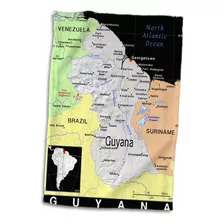 Mapa Moderno 3d Rose De Guyana En Toalla De Colores Viv...