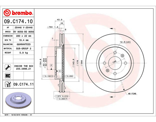 Rotor Freno Izq/der Delantero P/ Hyundai Accent 18/19 Brembo Foto 2