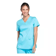 Polera Clínica Mujer Turquesa Ww610 Cherokee Workwear