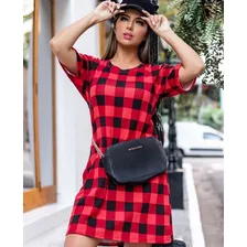 Blusa Camisão Feminina Xadrez Moda Blogueira Verão 2022