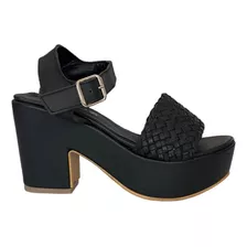 Sandalia Mujer Art.540 Cuero Vacuno Negro Gustavo M 