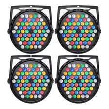 4x Refletor Canhão Led Par 64 Rgbwa 60 Leds 3w Dmx Strobo Dj 110/220v