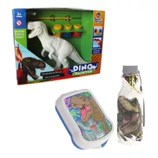 Kit Dinossauro De Pintar Brinquedo + Garrafa + Sanduicheira